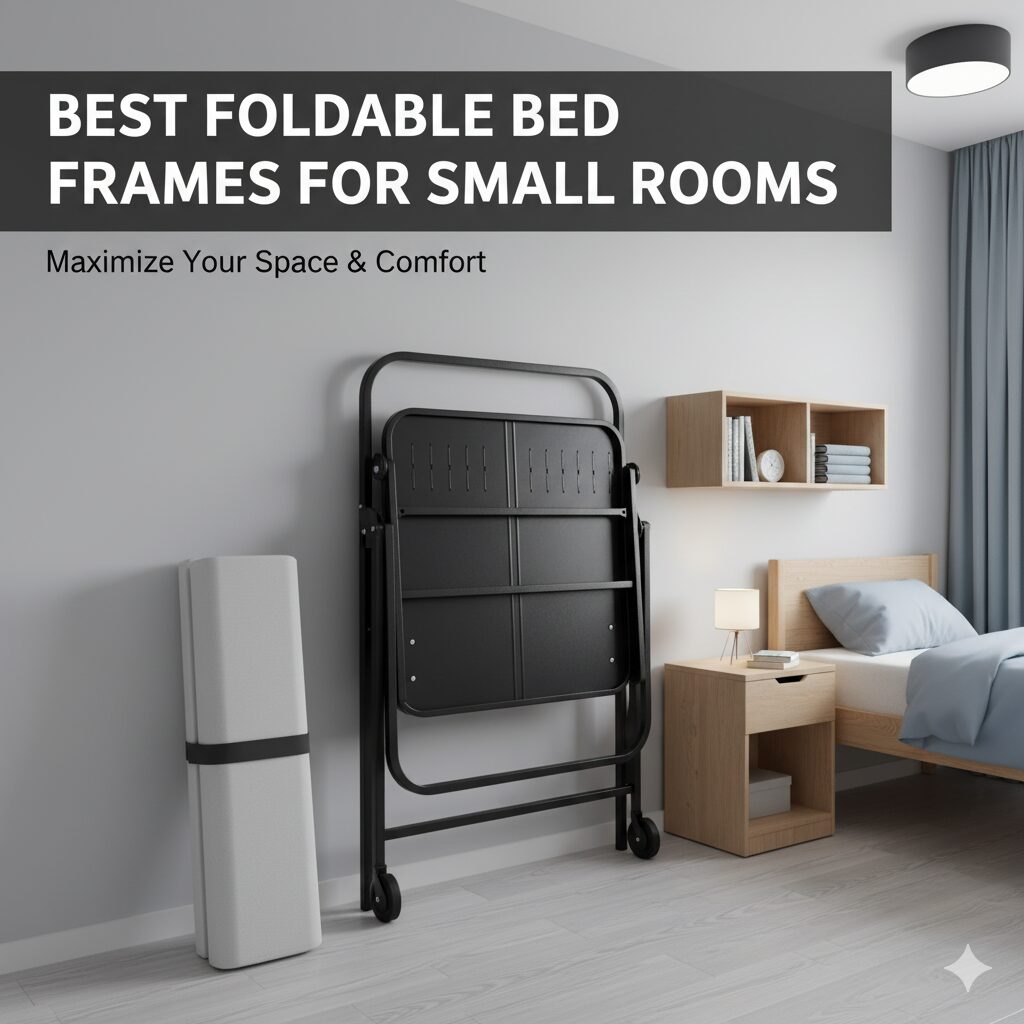 foldable bed frame for small rooms'