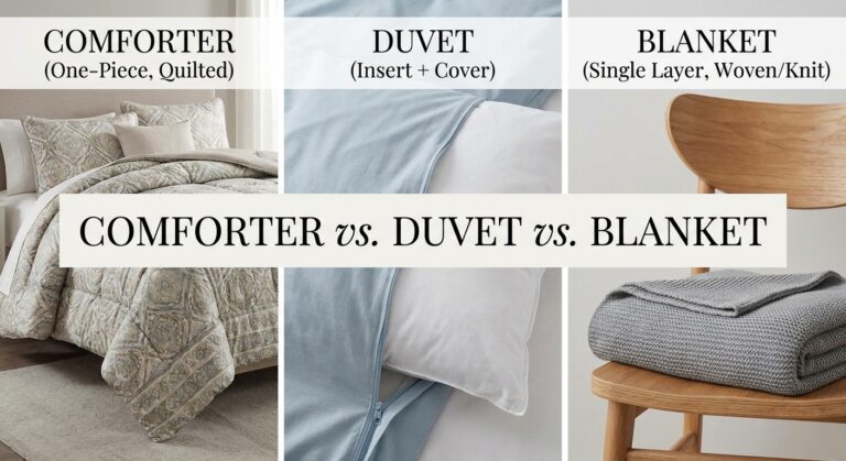 comforter vs duvet vs blanket