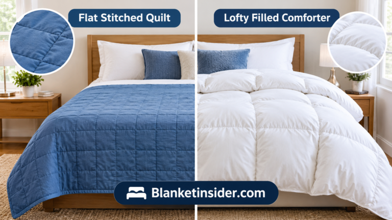 Flat Quilt vs Lofty Comforter Comparison